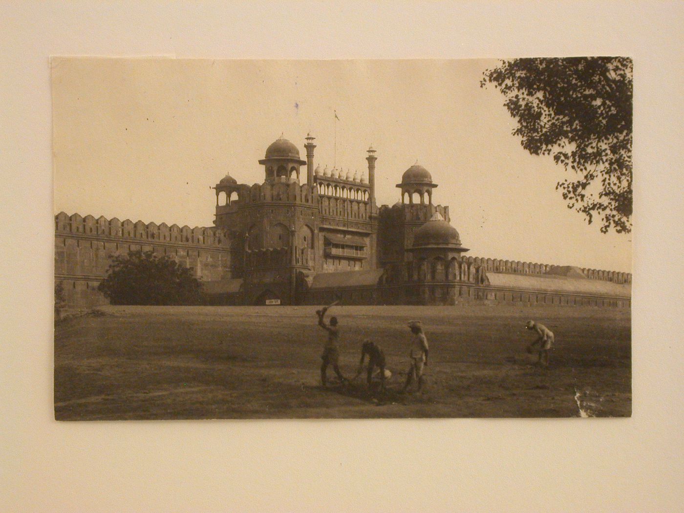 Partial view of the Lahore Gate, Shahjahanabad (now Lal Qila or Red Fort), Delhi, India
