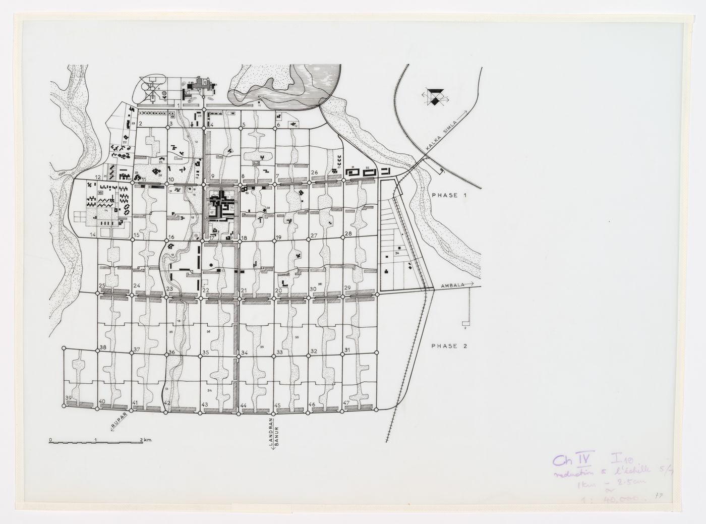 Layout plan for Chandigarh, India