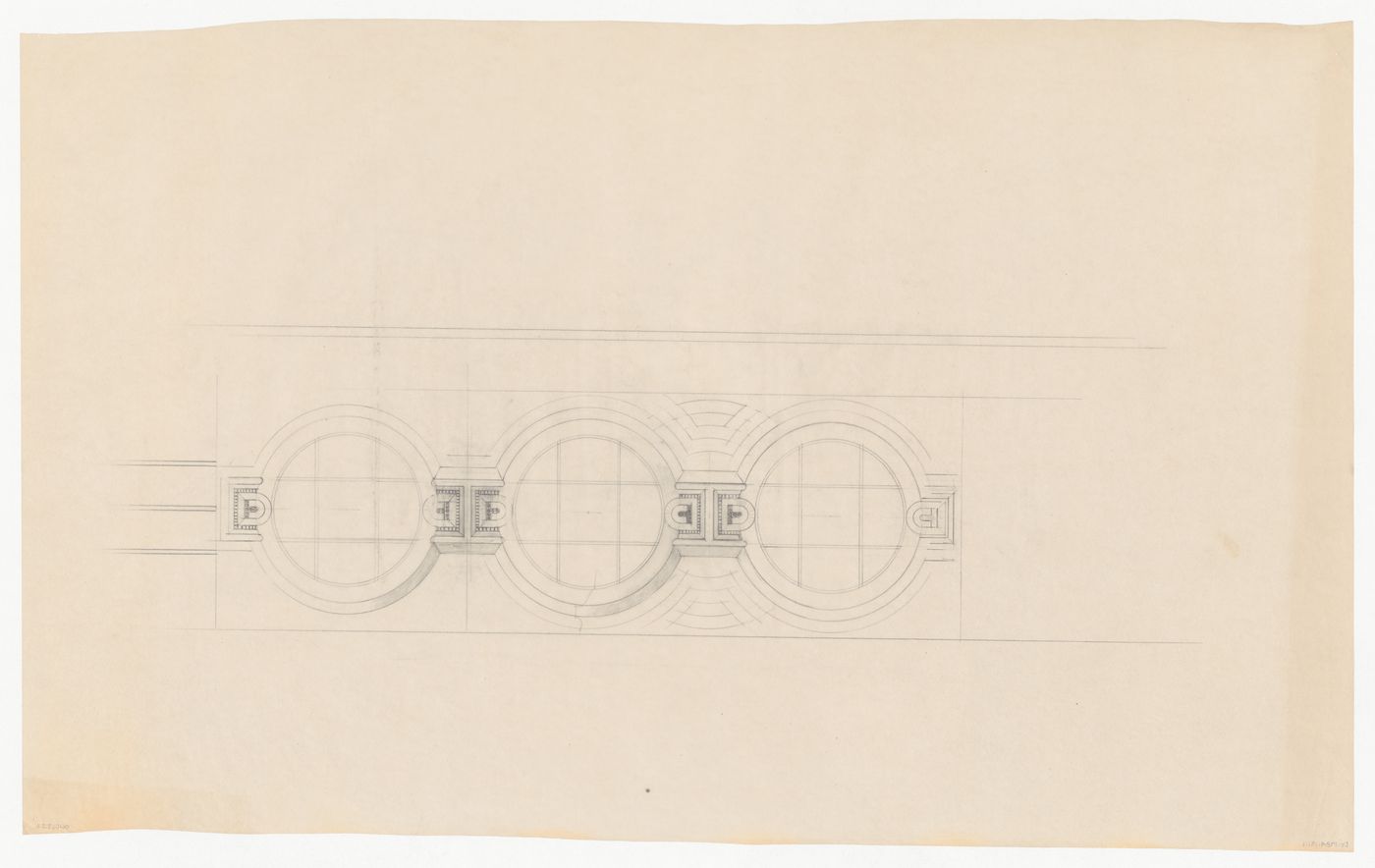 Elevation for windows [?] and moldings for Olveh mixed-use development, Rotterdam, Netherlands