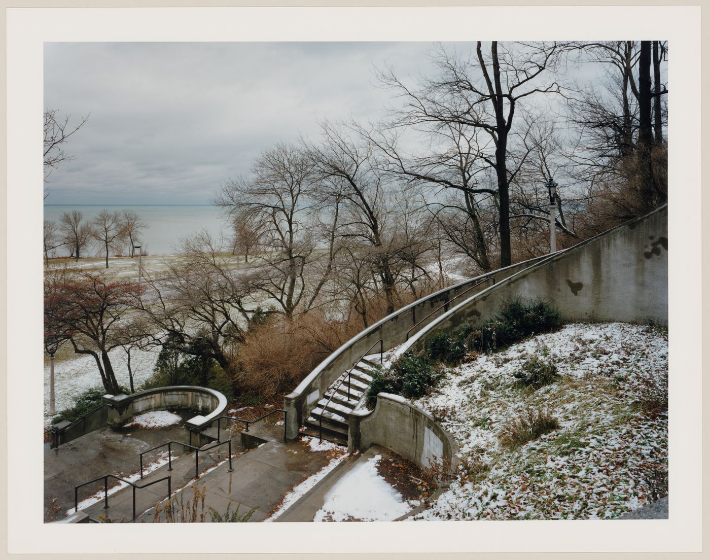 Viewing Olmsted: View of Stairs from the pavilion, Lake Park, Milwaukee, Wisconsin