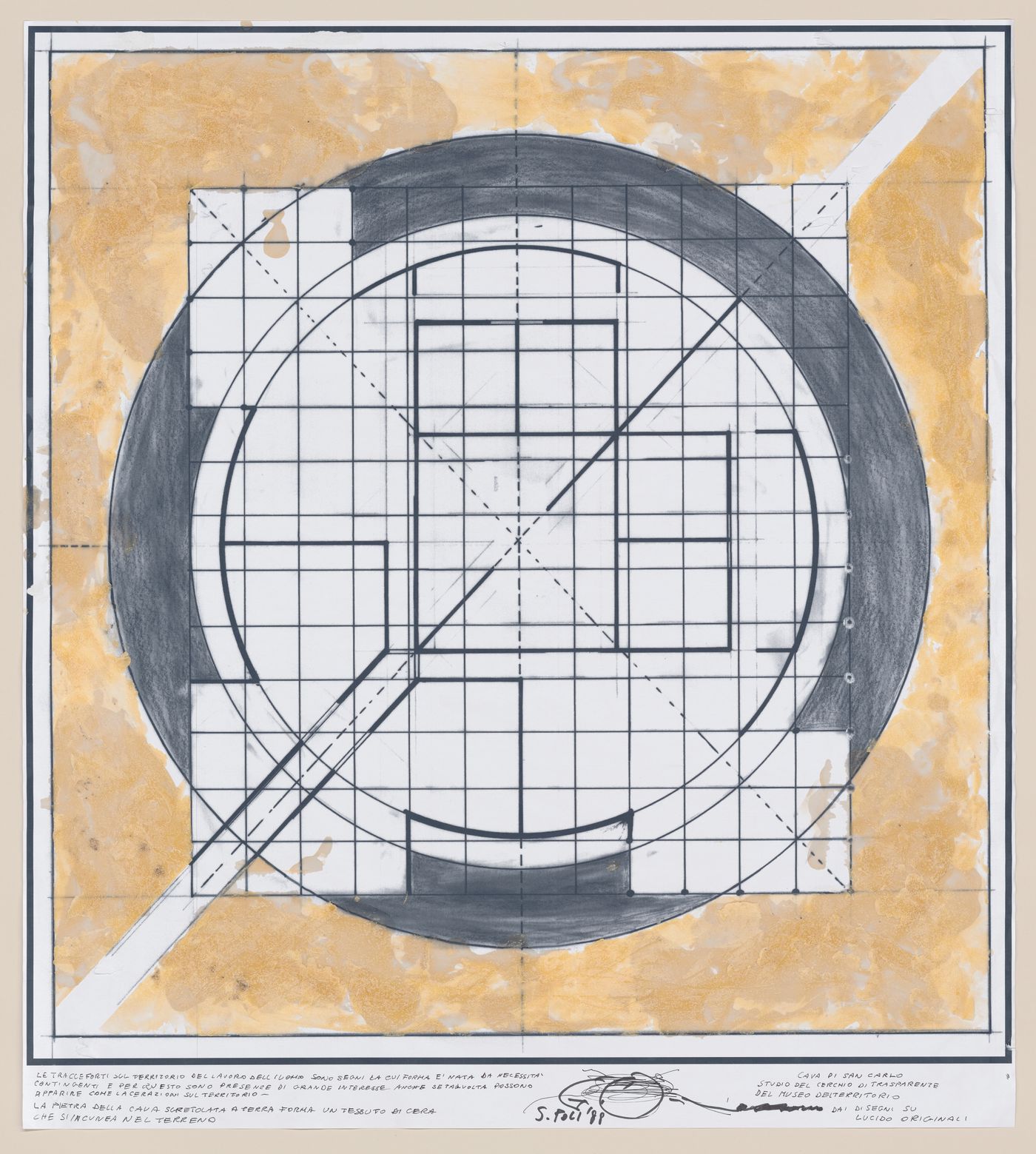 Circle study with wax for Riqualificazione cava di San Carlo [Redevelopment San Carlo quarry], San Vincenzo, Livorno, Italy