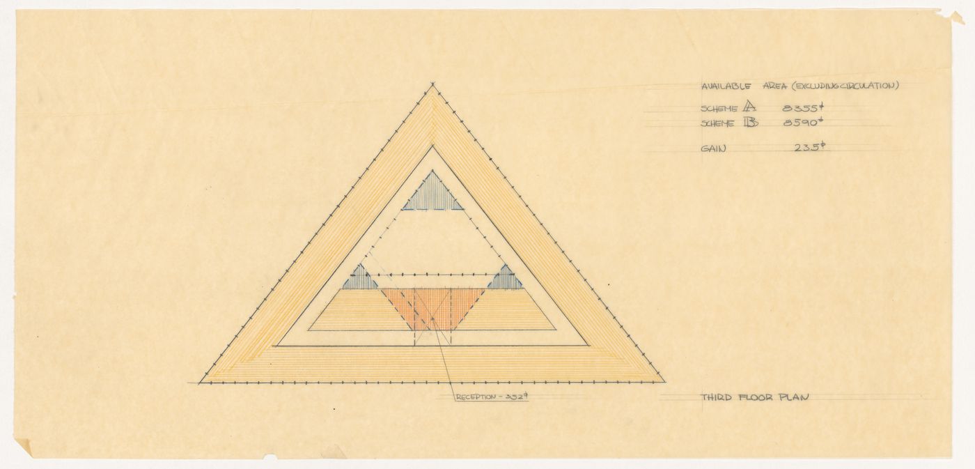 Third floor plan for United States Embassy, Oslo, Norway