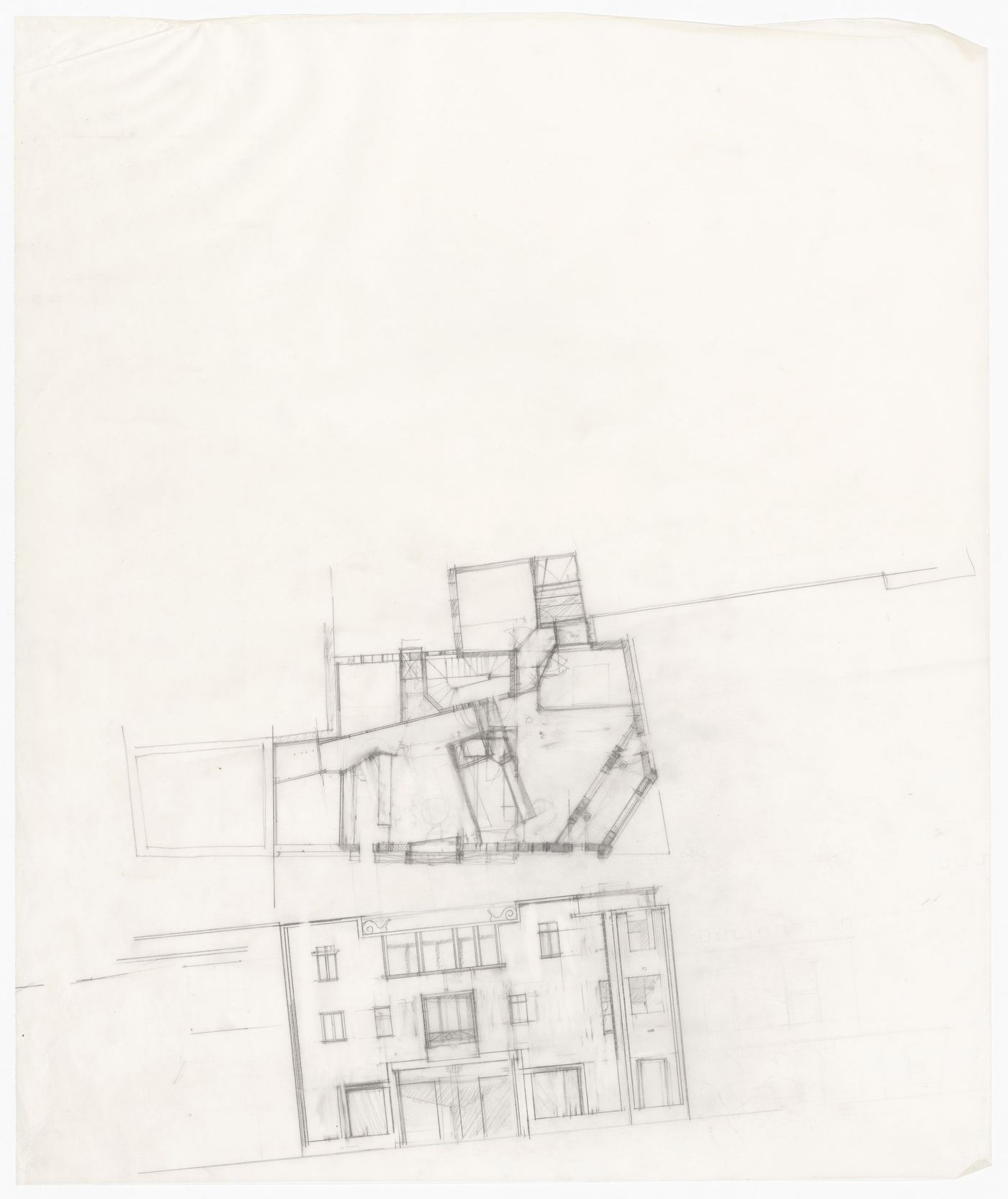 Elevation and floor plan for Casa sul Lungomare, Otranto, Italy