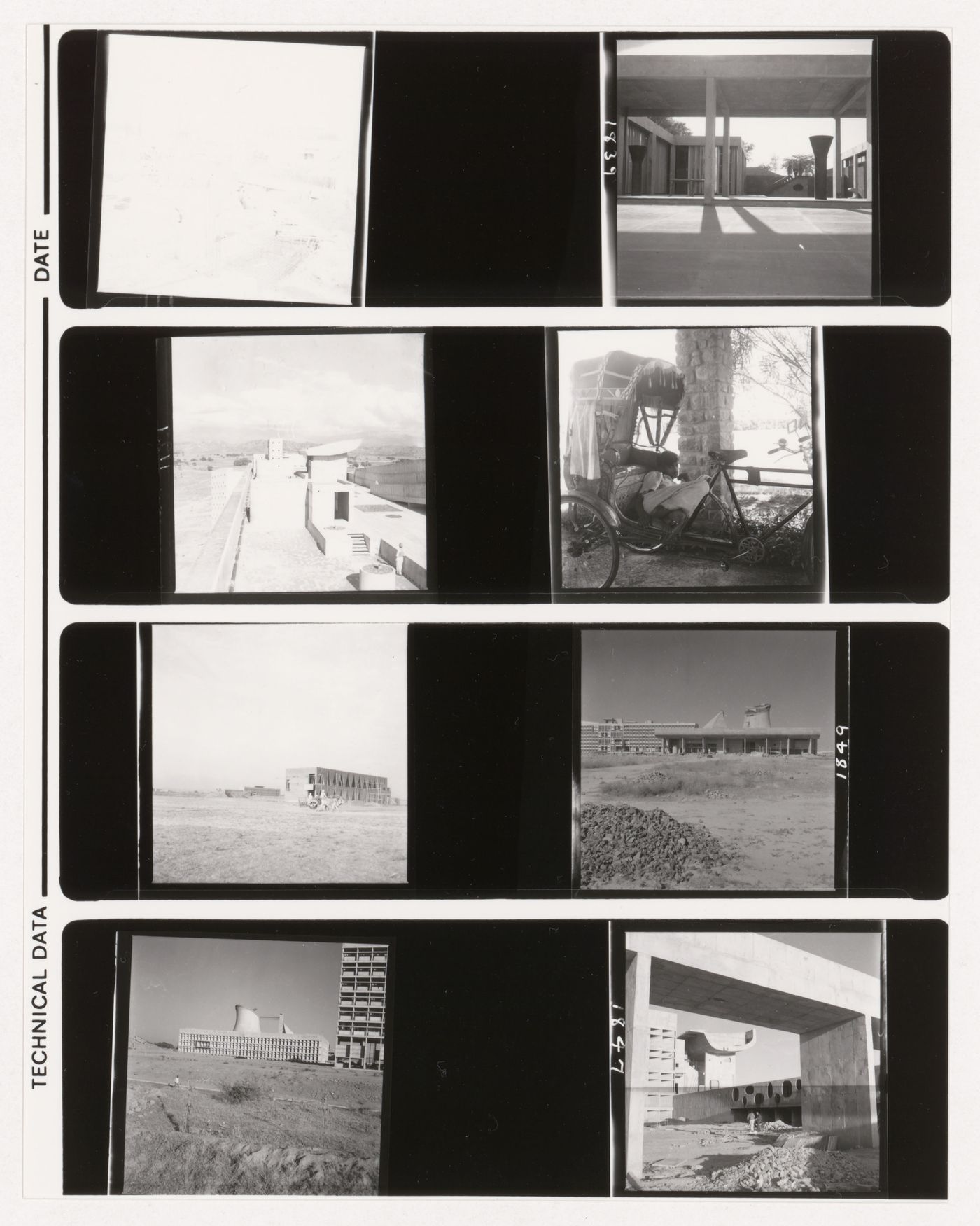 Contact sheet with views of Chandigarh, India