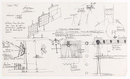 Croquis et notes pour le Projet pour un musée égyptien, Le Caire, Égypte