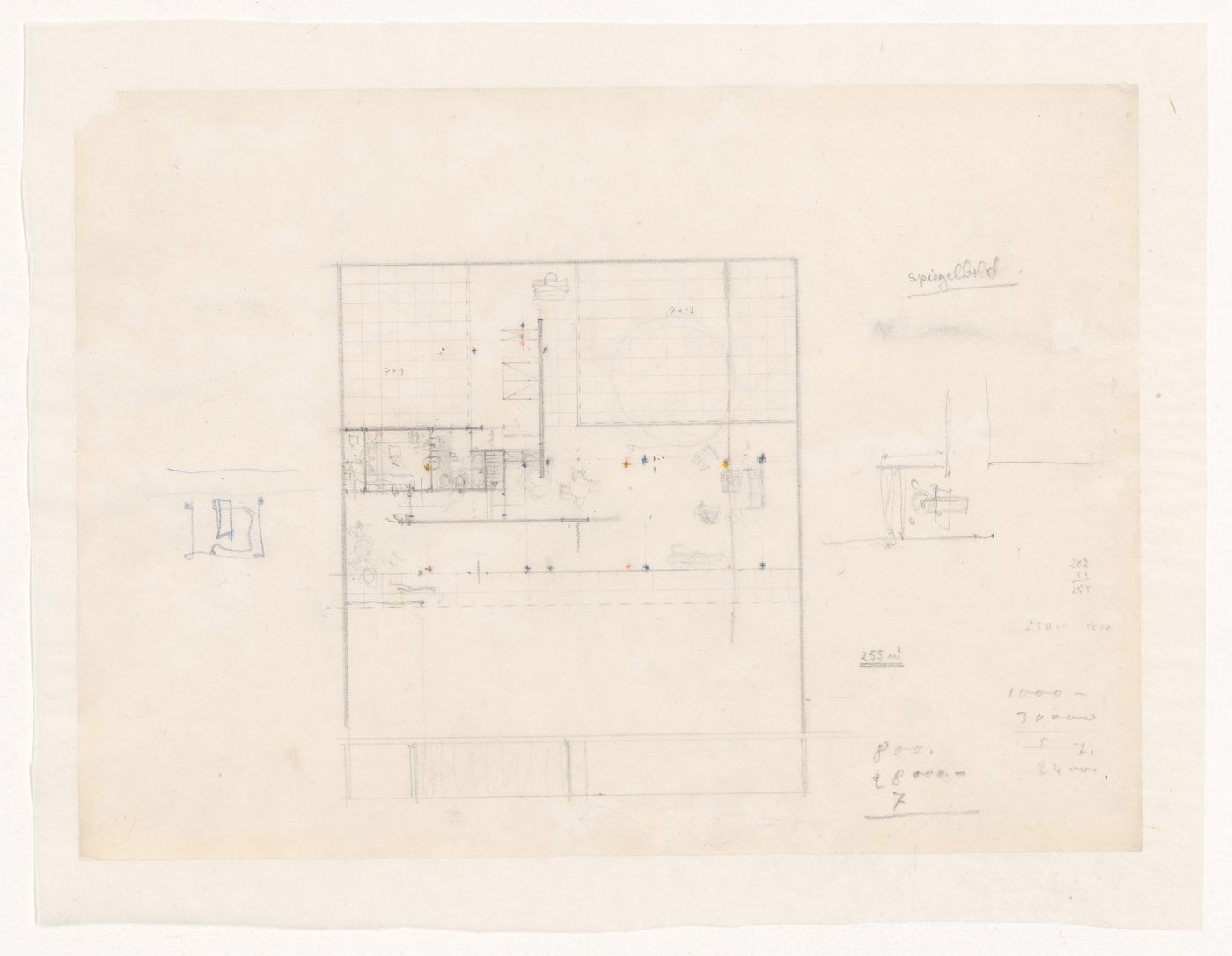 Plan and partial sketch plans for a Court House
