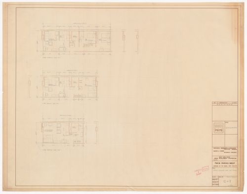 Typical corridor level unit plans for Twin Parks West, Sites R5-7, 10-12, 6, Bronx, New York