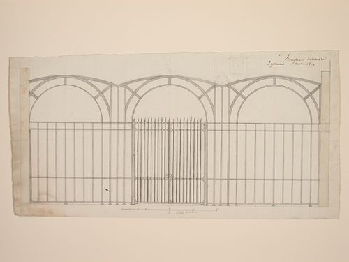 Elevation for gate for Boucherie, Marché des Carmes, Paris