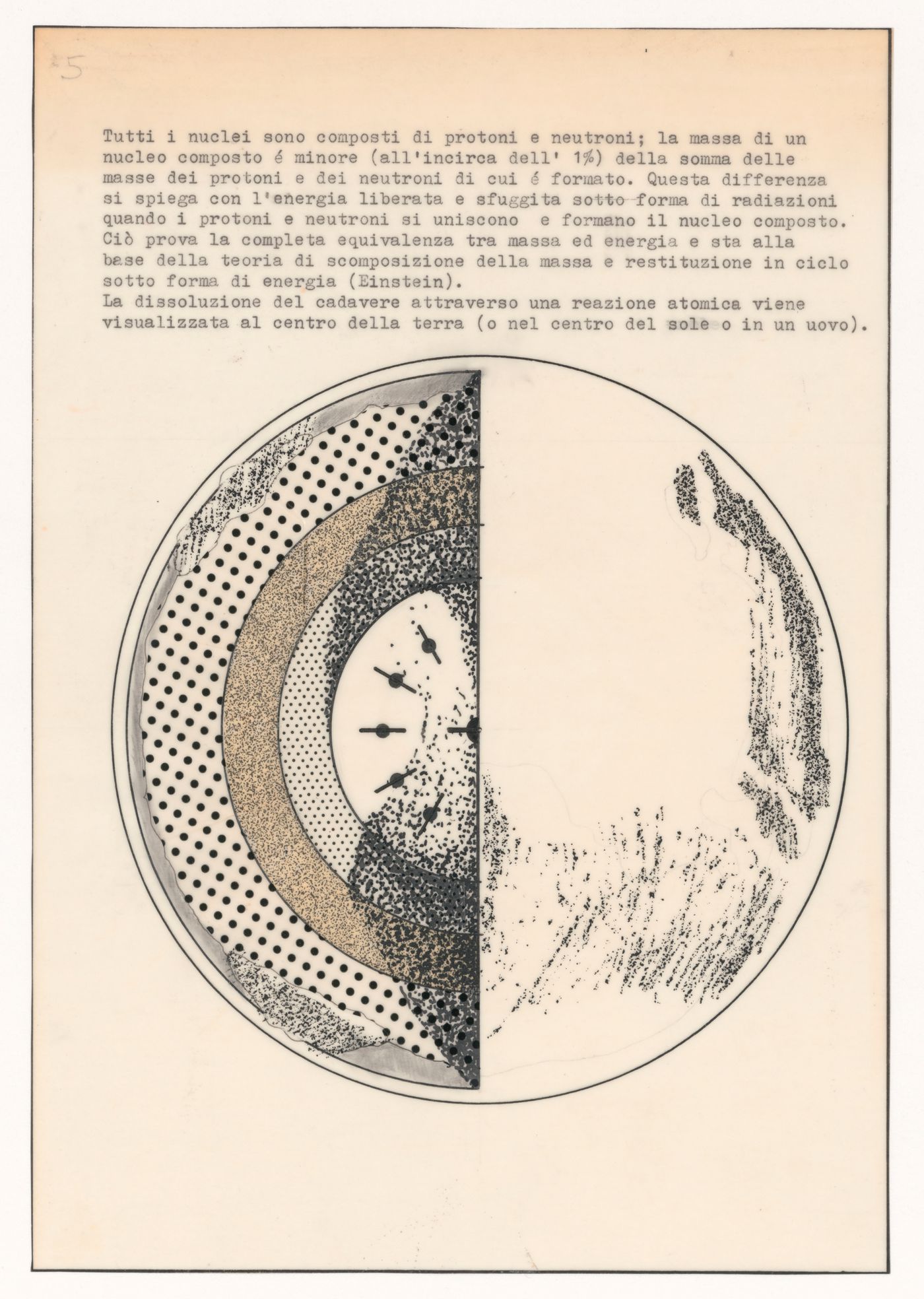 Textual document with illustration for Modena cemetery competition, Modena, Italy