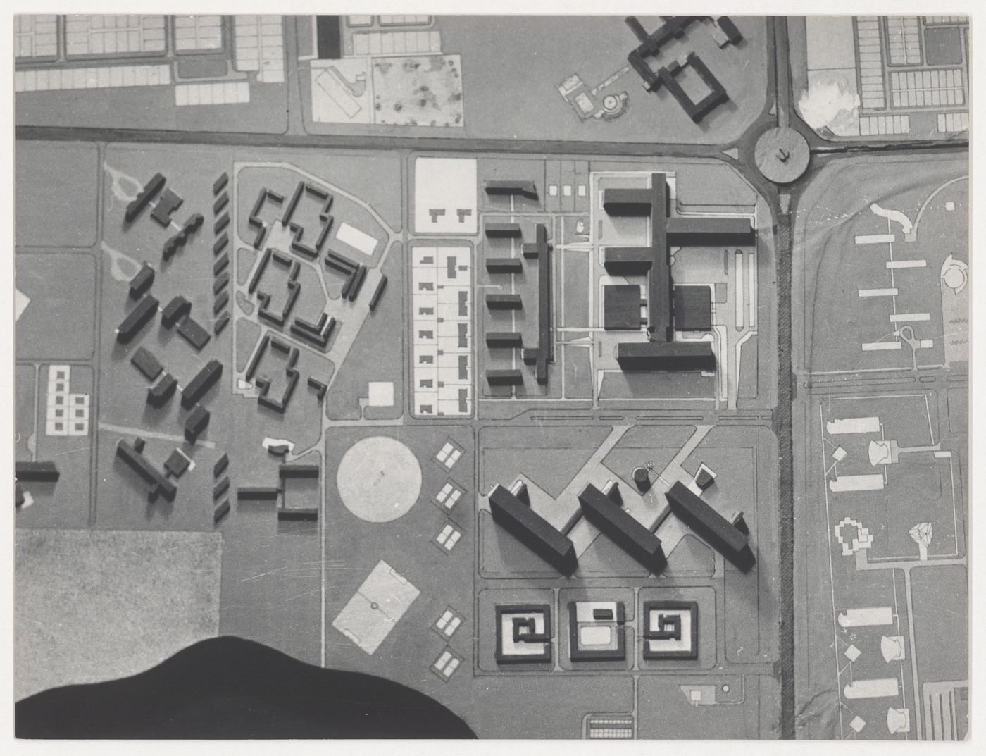 View of the site plan's model for Post Graduate Institute for Medical Research, Sector 12, Chandigarh, India
