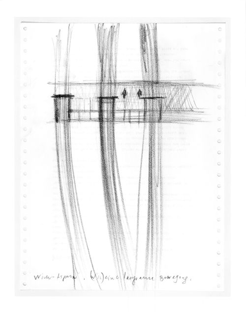 Housing Pilotengasse, Vienna-Aspern: Conceptual sketches, including siteplans, plans, elevations, and perspectives