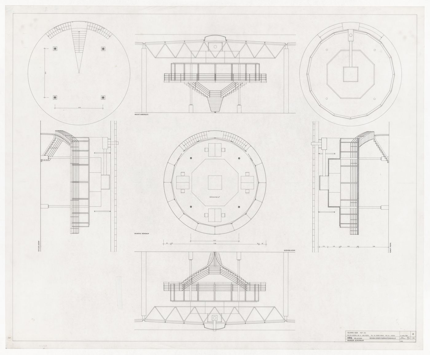 Floor plans and sections for Vitra International, Weil am Rhein, Germany