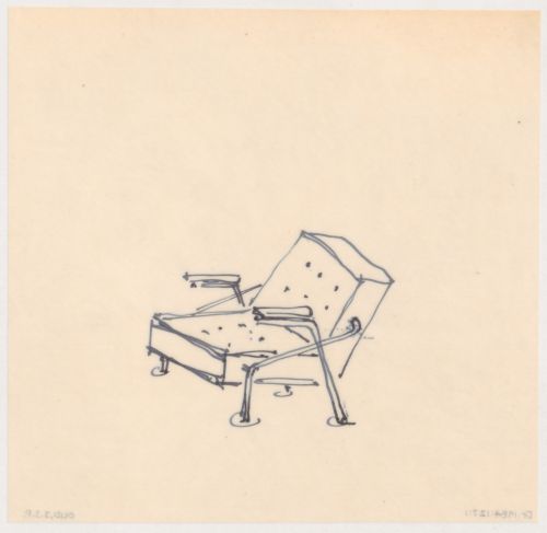 Sketch perspective for a chair, possibly for Metz & Co., Amsterdam, Netherlands