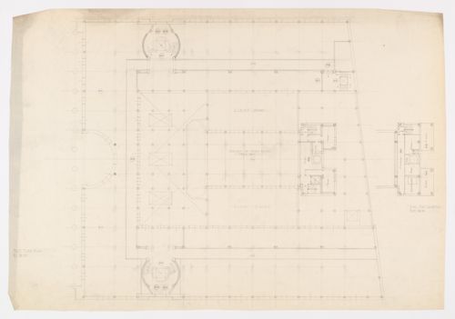 Plan préliminaire du premier étage, Annexe au Palais de Justice de Montréal, Montréal, Canada