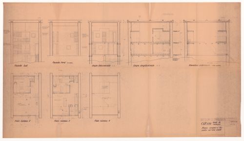 'Unite de vacances - Plans, coupes et facades sur une unite'