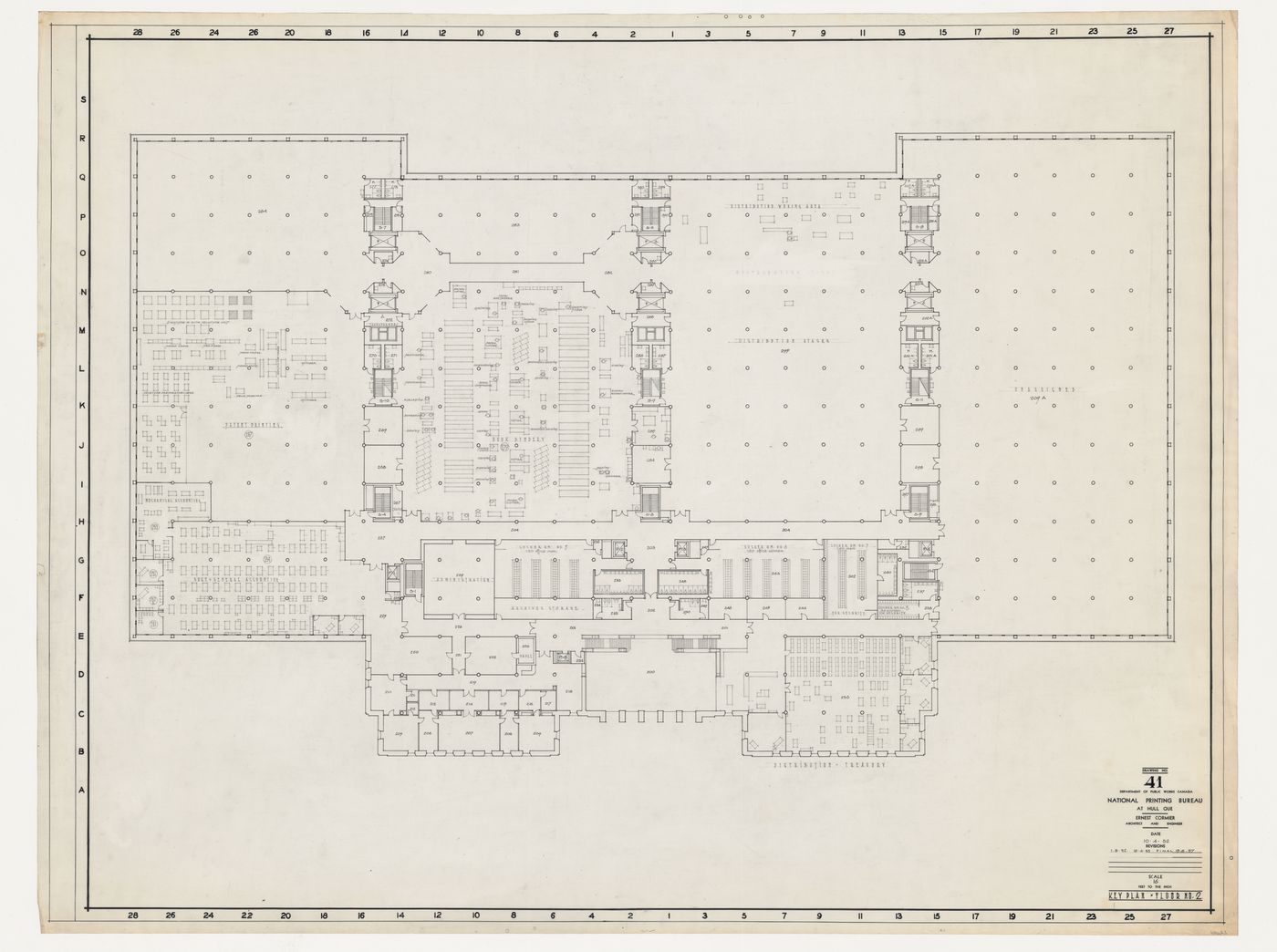 Plan, étage 2, Imprimerie Nationale du Canada, Hull, Québec, Canada