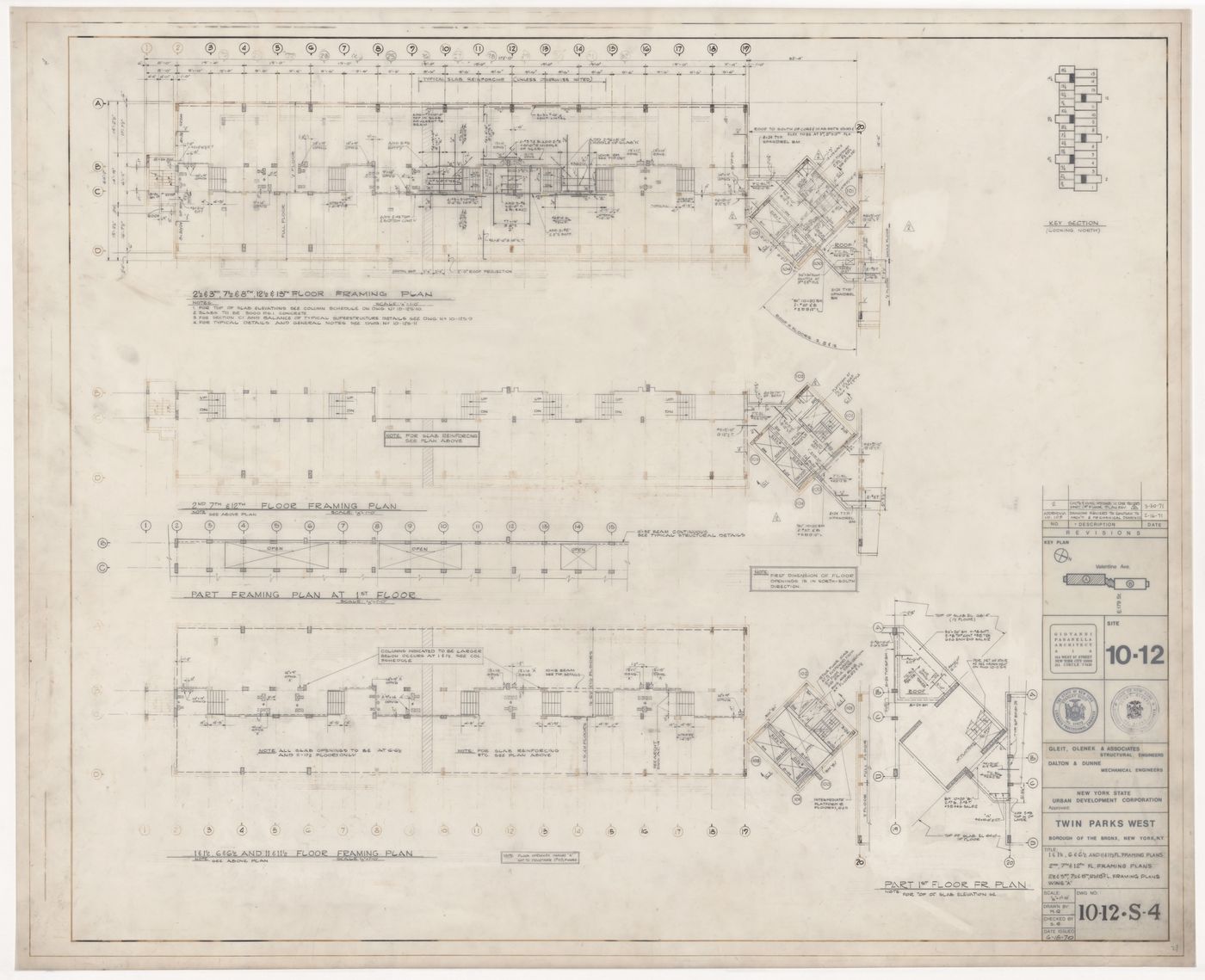 Framing plans for Twin Parks West, Site 10-12, Bronx, New York