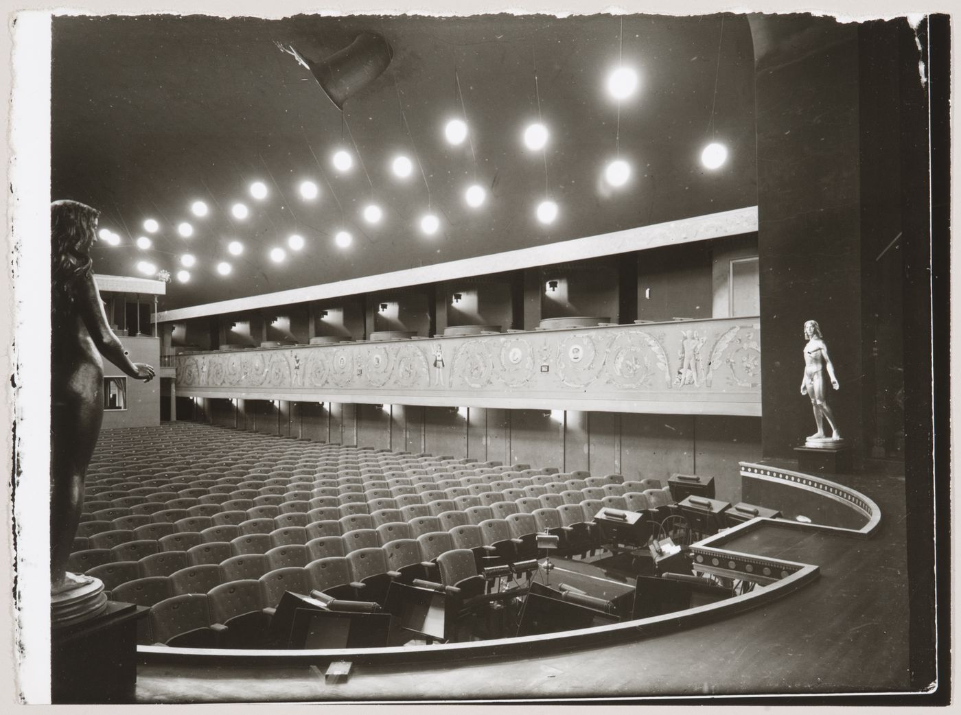 Interior view of Skandia Cinema showing the gallery from the stage, Stockholm
