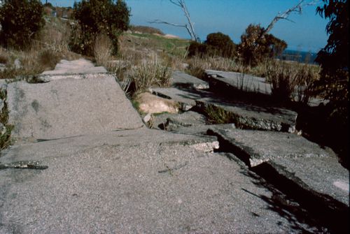 Los Angeles Freeway destroyed by earthquake, California