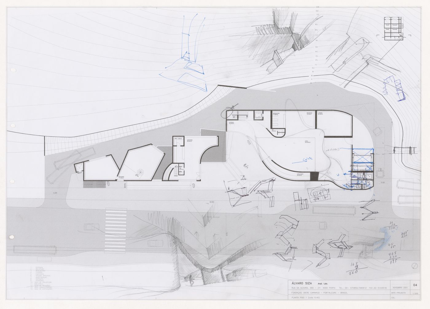 Plan for C. Cultural e Audit. para a Fundação Iberê Camargo [Iberê Camargo Foundation Museum], Porto Alegre, Brazil