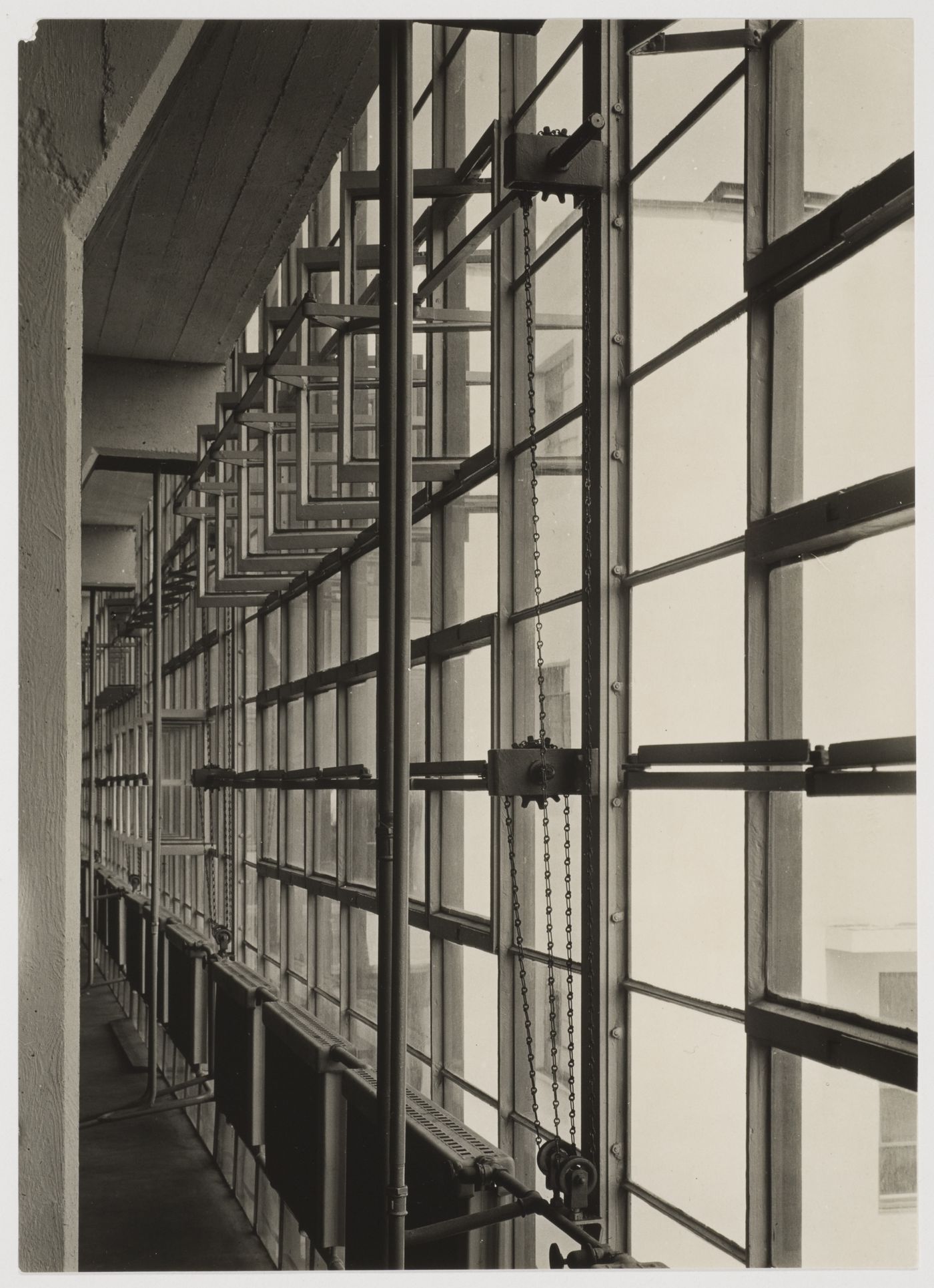 Interior view of the Bauhaus building showing the workshop windows, Dessau, Germany