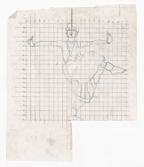Base drawing for a painting of a person in a dancing pose by Aditya Prakash