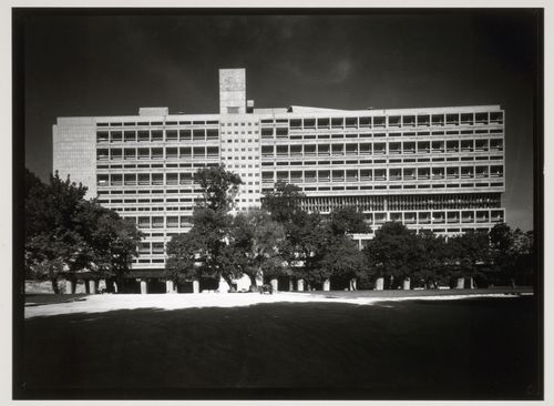 View of the east façade of Unité d'habitation, Marseille, France