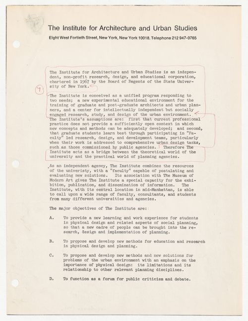 Draft document titled "Structure and purpose of IAUS" with corrections