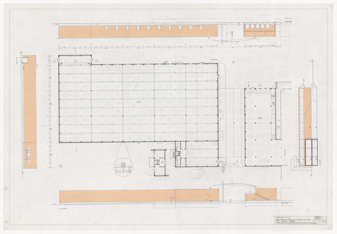 Floor plan and elevations for Vitra International, Weil am Rhein, Germany