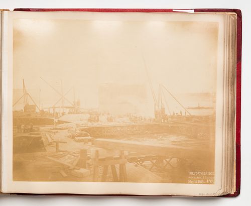 View of the Forth Bridge under construction, Firth of Forth, Scotland, United Kingdom