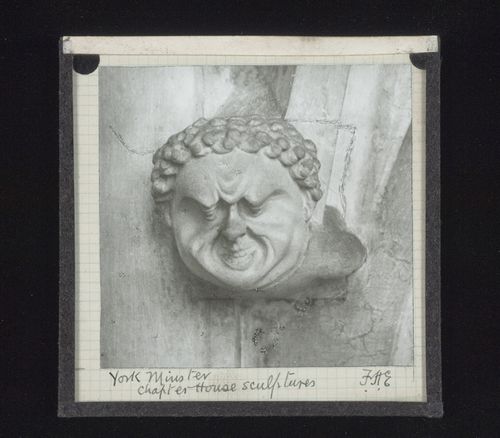 View of grotesque sculpture in Chapter House of York Minster, York, North Yorkshire, England