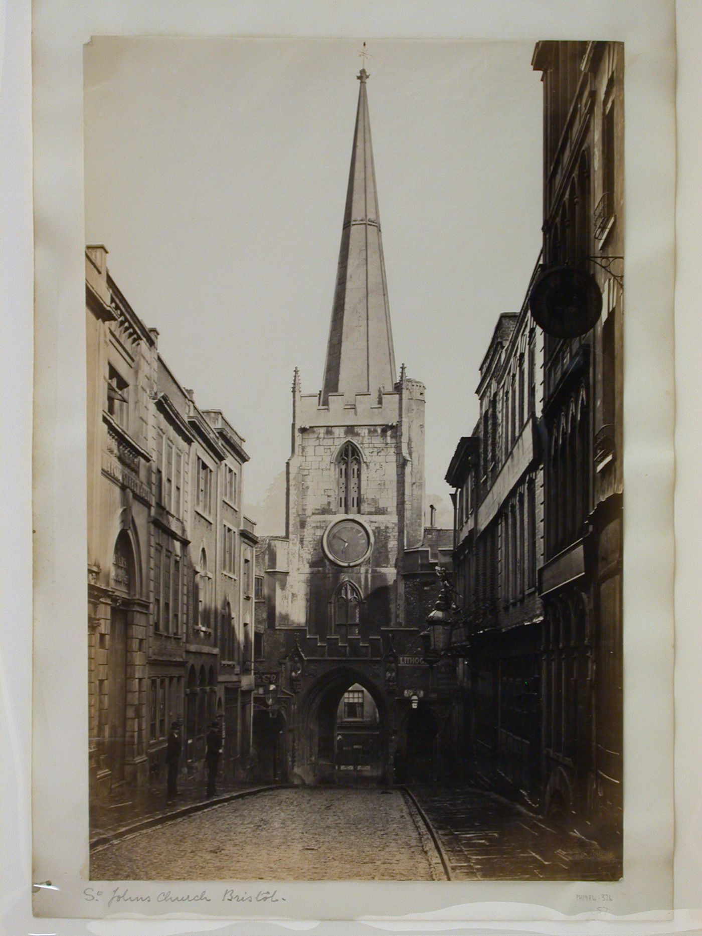 Saint John's Church: Façade showing street and arched passageway, Bristol, England