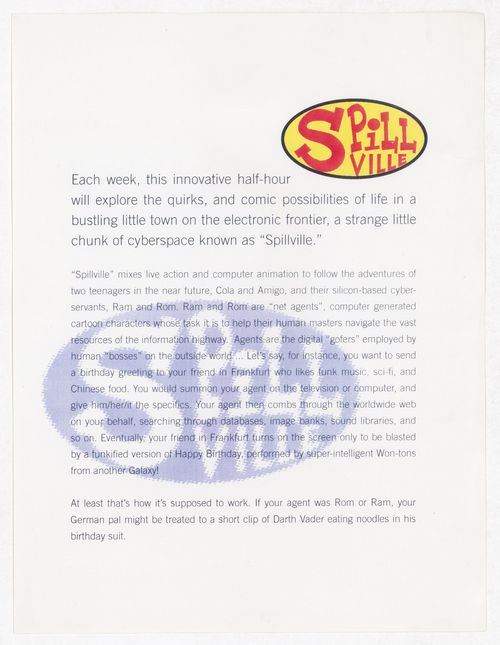 Interactive show bible for Spillville