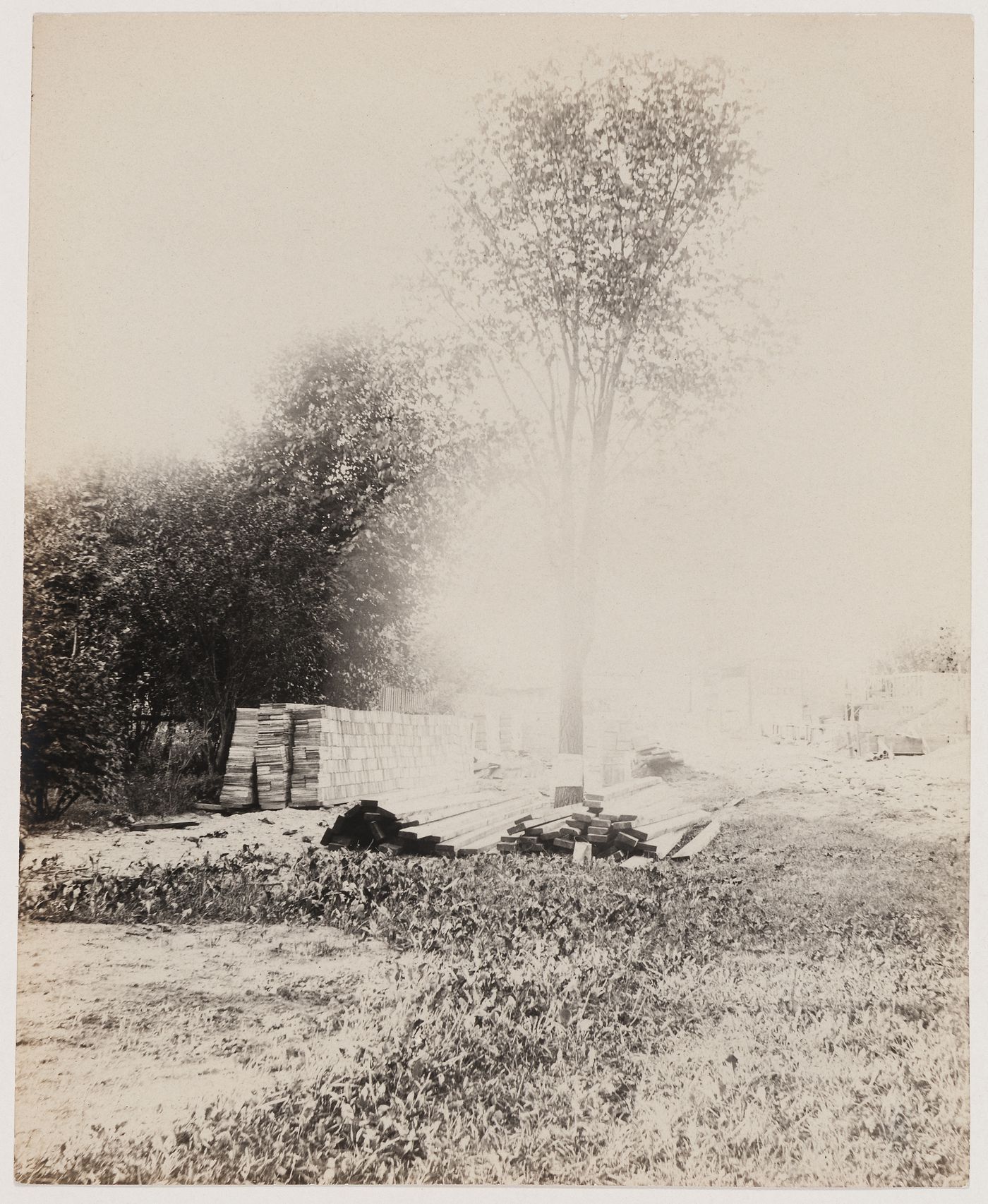 Exterior view of Darwin D. Martin House under construction, Buffalo, New York
