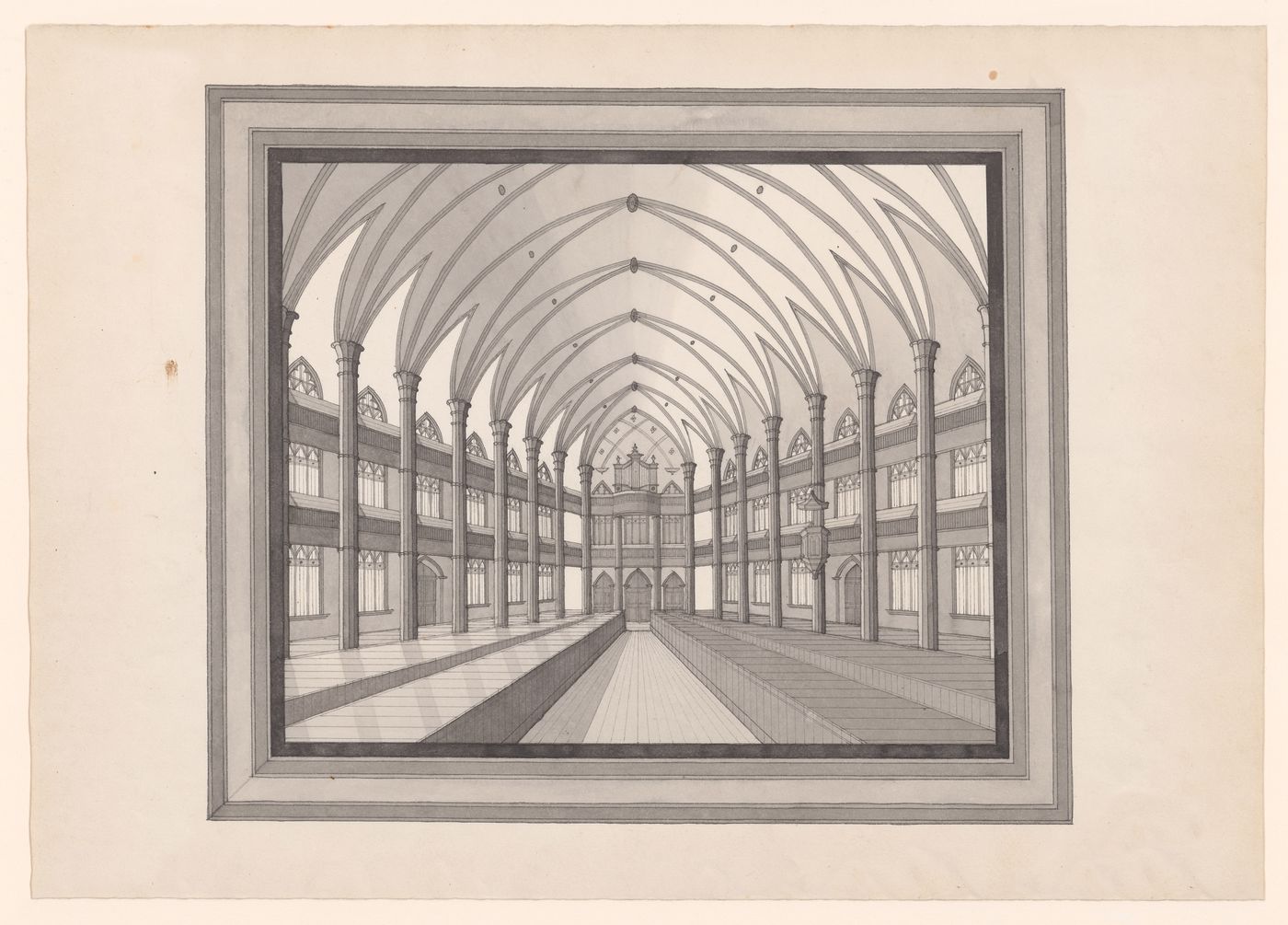 Interior perspective of Notre-Dame Cathedral, Montreal