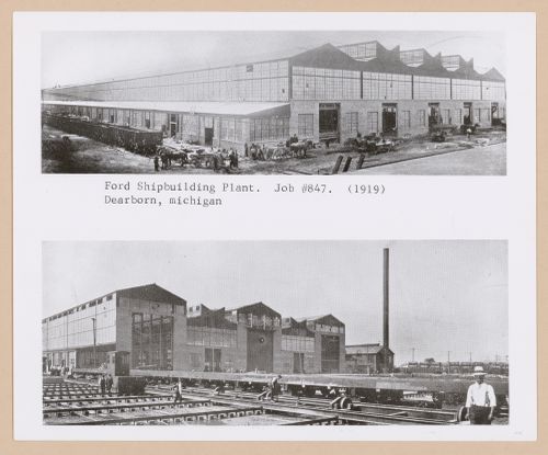 Views of the principal, lateral and rear façades of the Eagle Plant (also known as the B Building), Rouge River Plant, Dearborn, Michigan