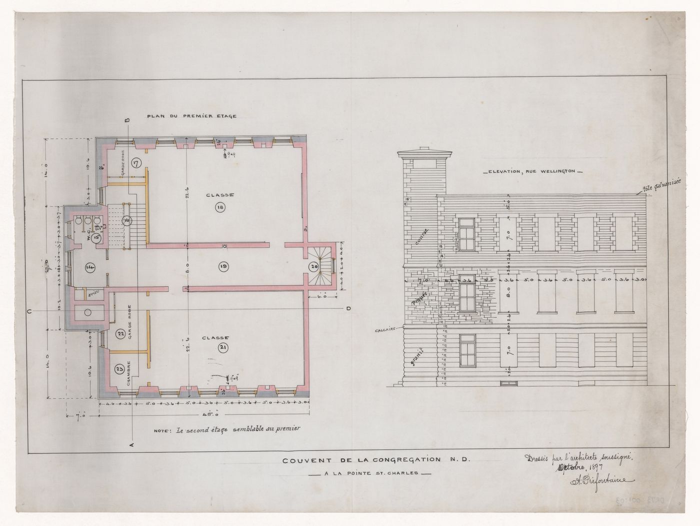 Couvent de la Congregation, Notre Dame - 1st floor plan