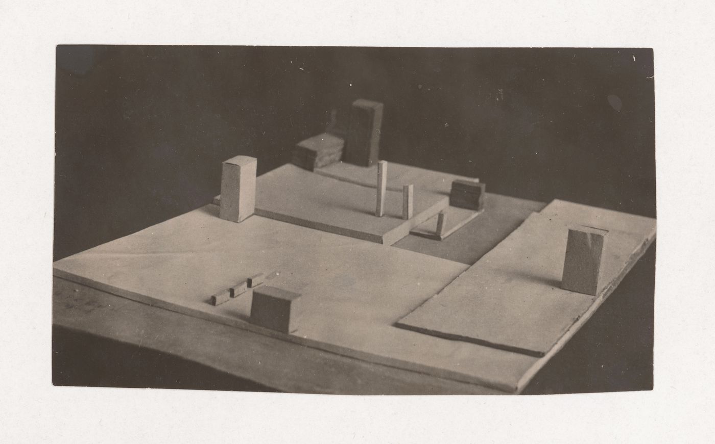 Photograph of a student model on the topic "Organization of Space in a Rectangular Area" for the "Space" course at the Vkhutemas (Higher State Artistic Technical Studios), Moscow