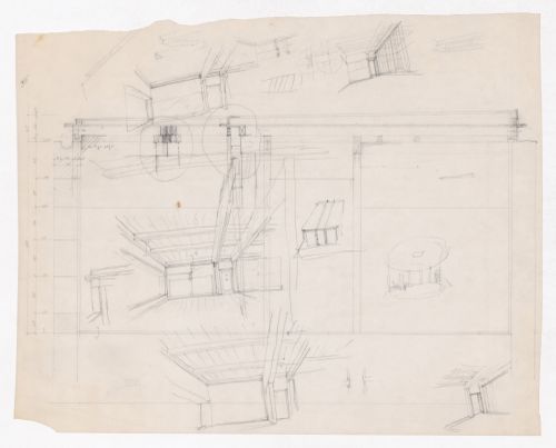 Details and sketch perspectives for Casa J. M. Teixeira, Quinta do Forno, Briteiros - Guimarães, Portugal