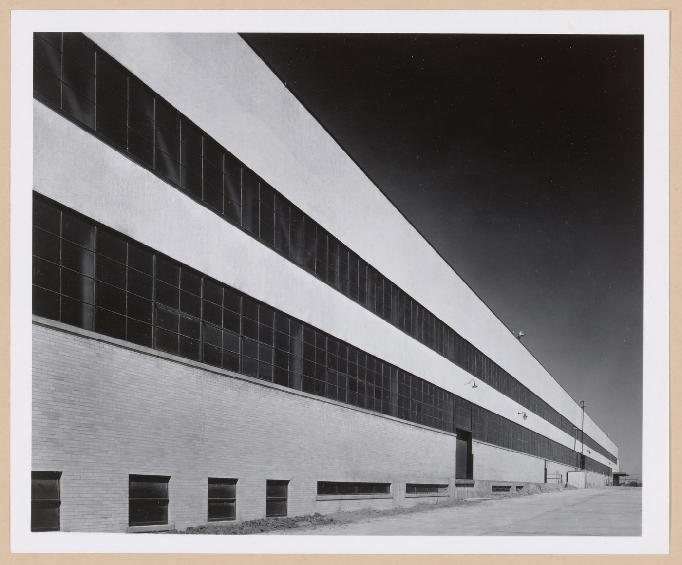 View of the east façade of the Assembly Building, Curtiss-Wright Corporation Airplane Division St. Louis Assembly Plant, Robertson, Missouri