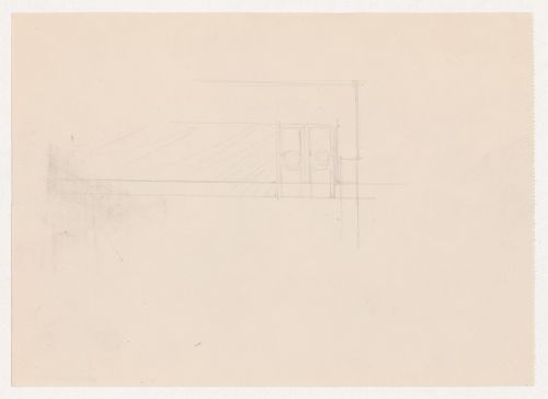 Interior sketch elevation, probably for a campus building for Illinois Institute of Technology