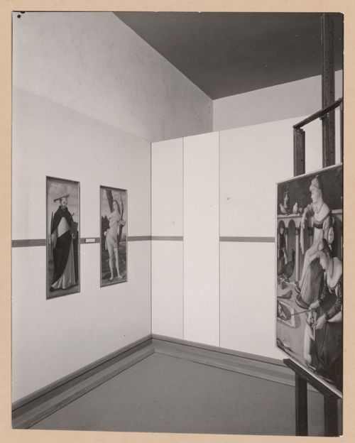 Interior view of a gallery showing paintings, Museo Correr, Venice, Italy