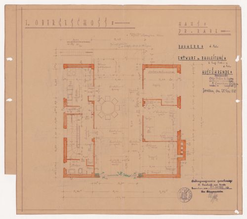 Plan for Dr Rabe House, Zwenkau