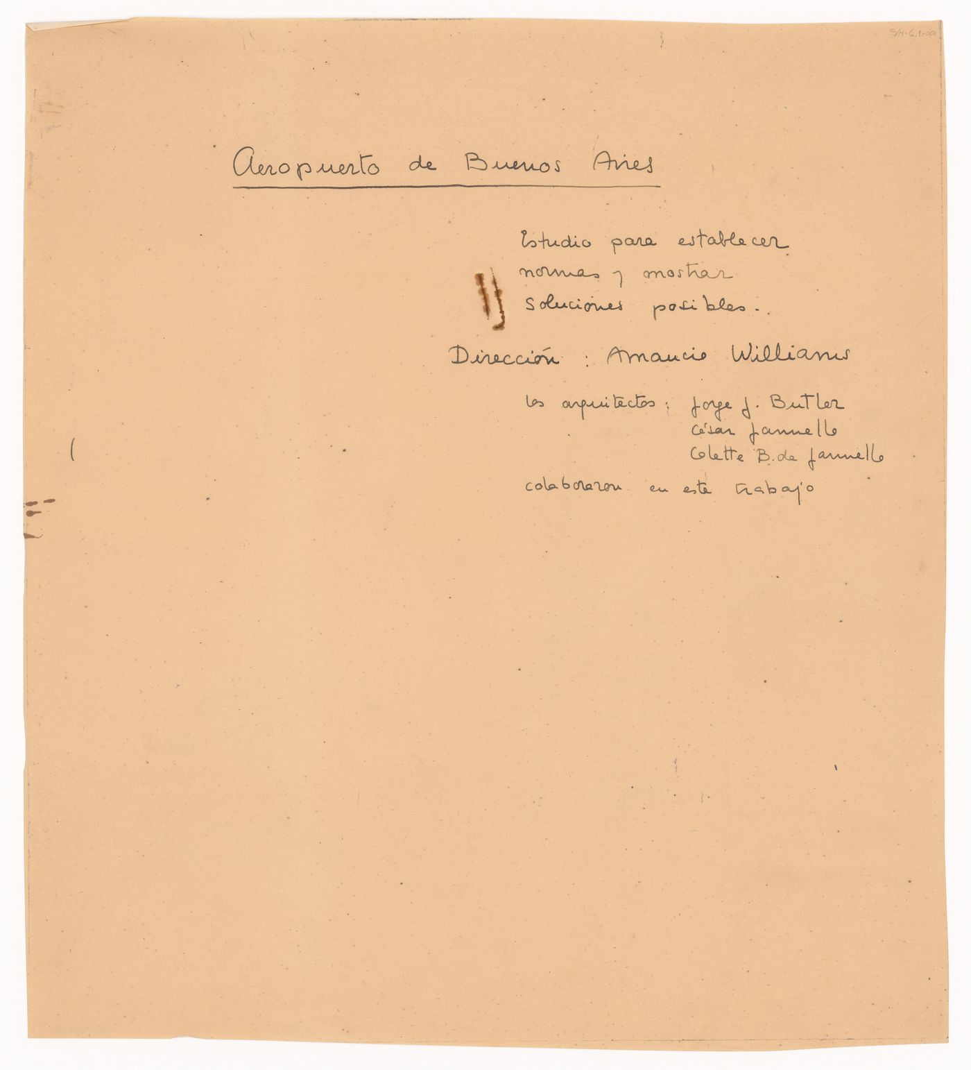 Front page of study notes for Aeropuerto, Buenos Aires, Argentina
