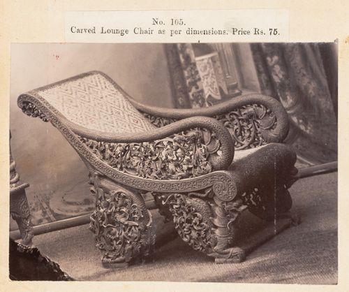 View of a chair, F. Beato Limited, C Road, Mandalay, Burma (now Myanmar)