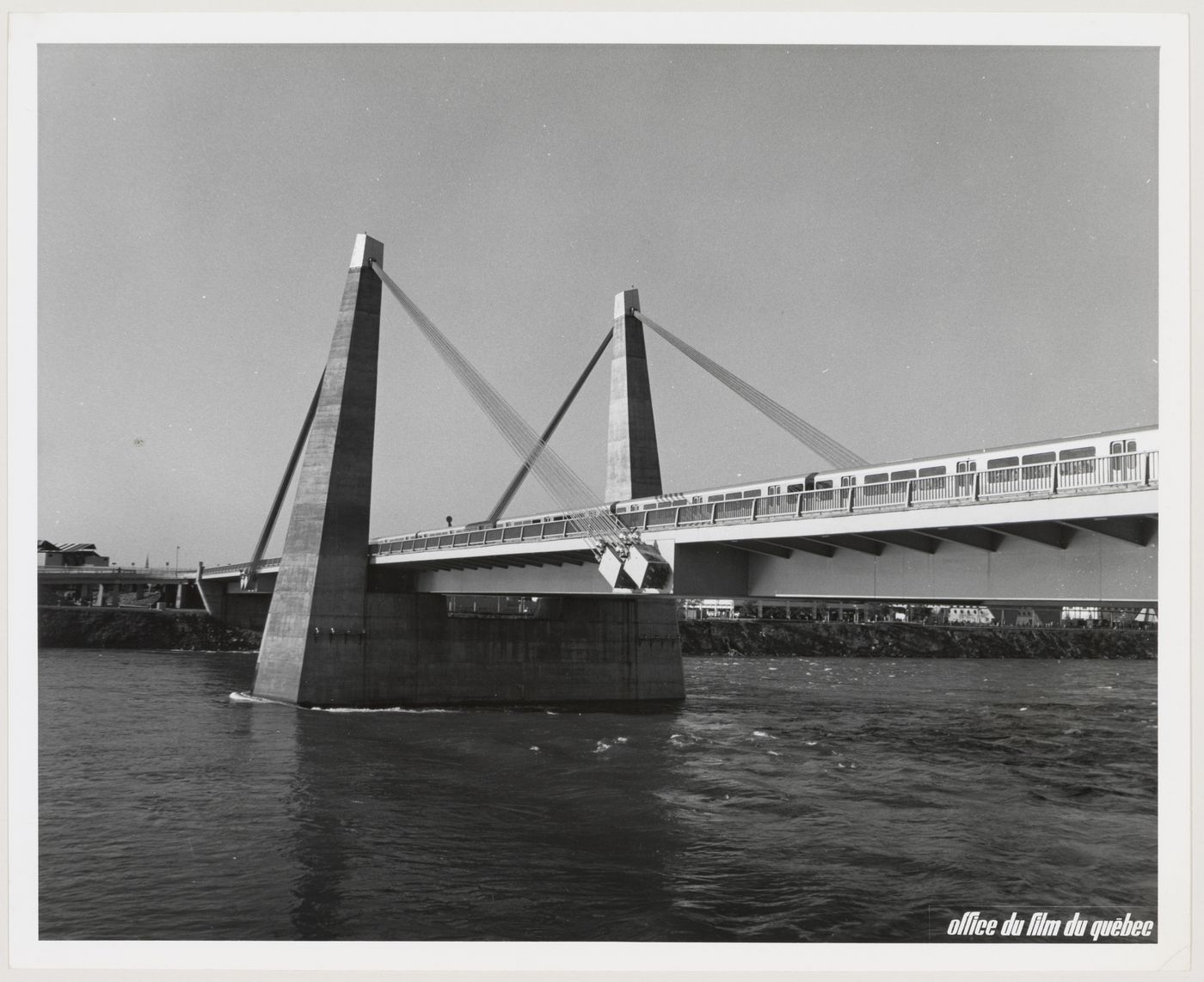 View of the Expo-Express crossing a bridge, Expo 67, Montréal, Québec