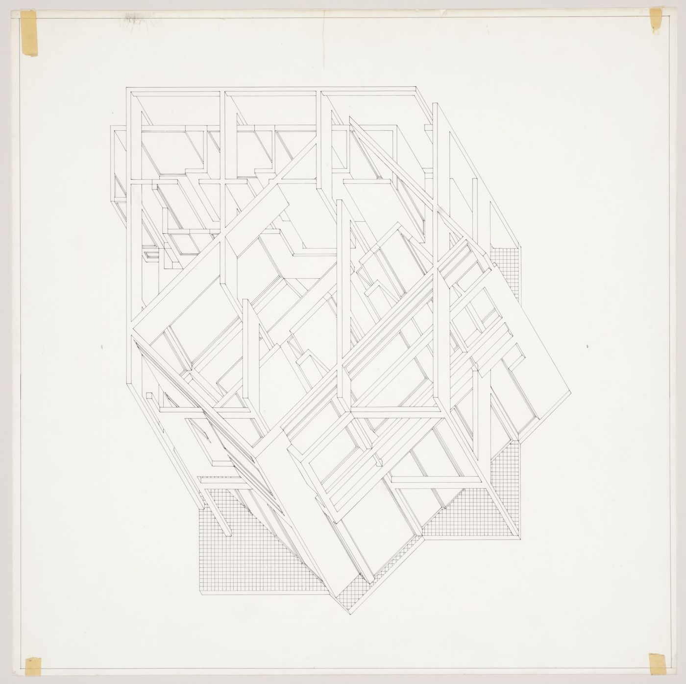 Axonometric for House III, Lakeville, Connecticut