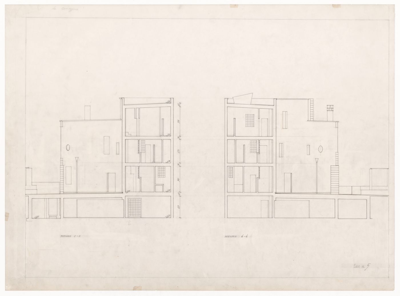 Sections for Casa Miggiano, Otranto, Italy