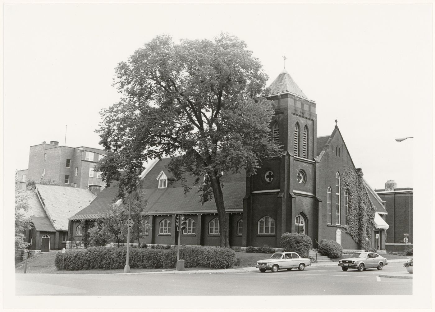 View of the principal and lateral façades of Saint Stephen's Anglican Church, Westmount, Québec