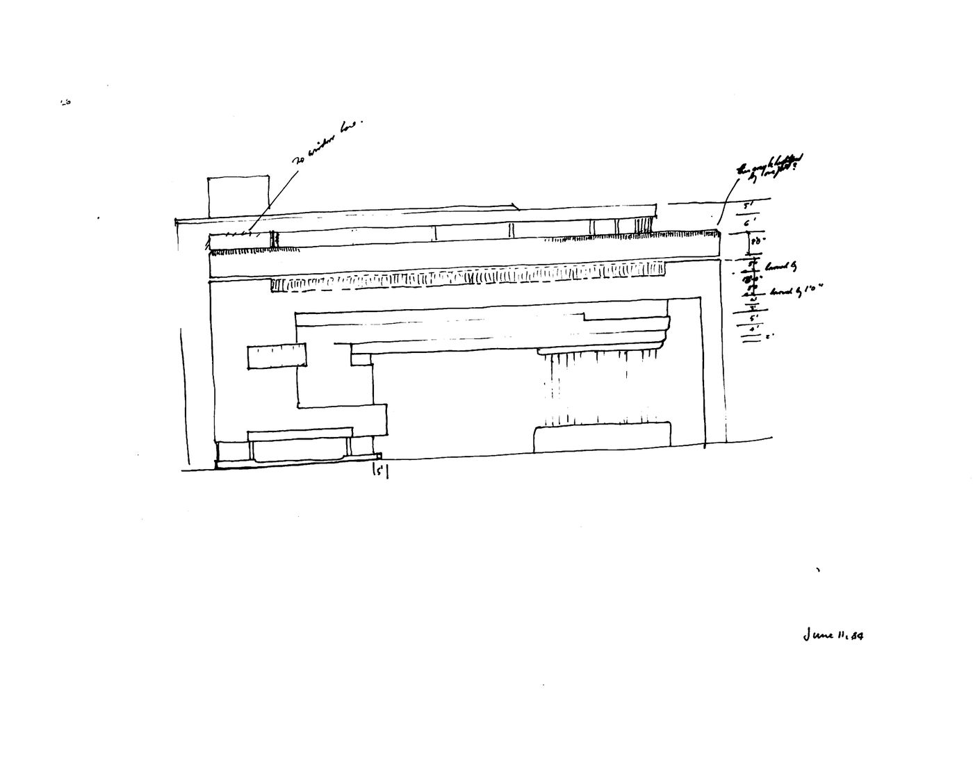 Canadian Chancery, Washington, D.C.: Elevation study (Pennsylvania Avenue elevation)